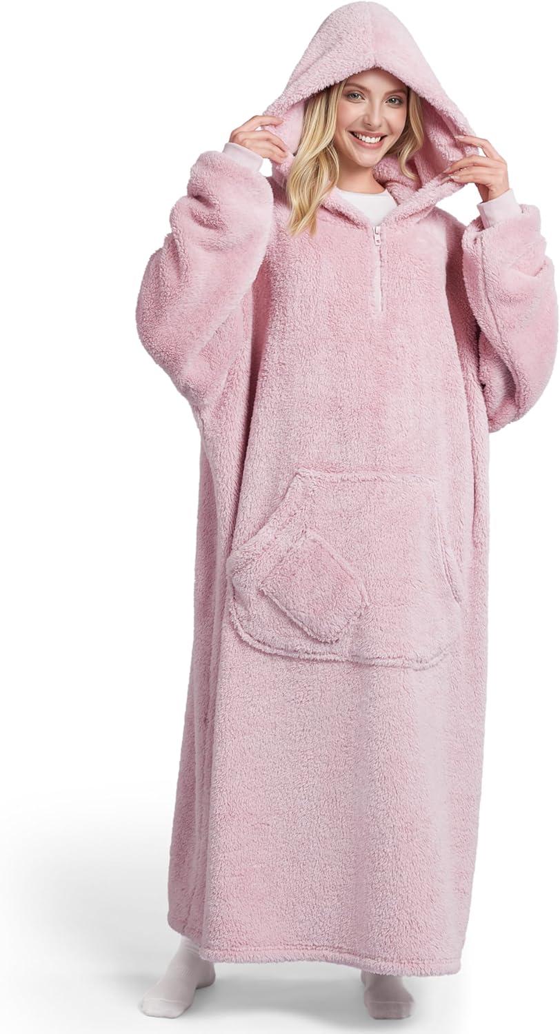 Bedsure Bedsure Wearable Blanket Hoodie Gifts For Women - Cozy Sherpa Hoodie Blanket For Adult Men, Warm Hooded Blanket Sweatshirt