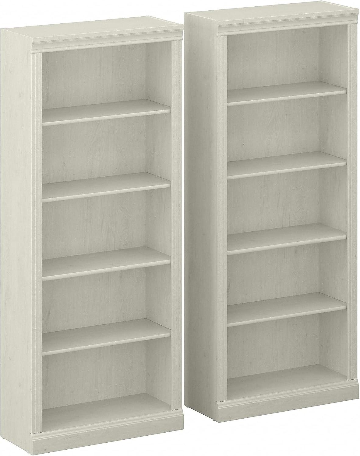 Bush Furniture Saratoga Tall 5 Shelf Bookcase - Set of 2