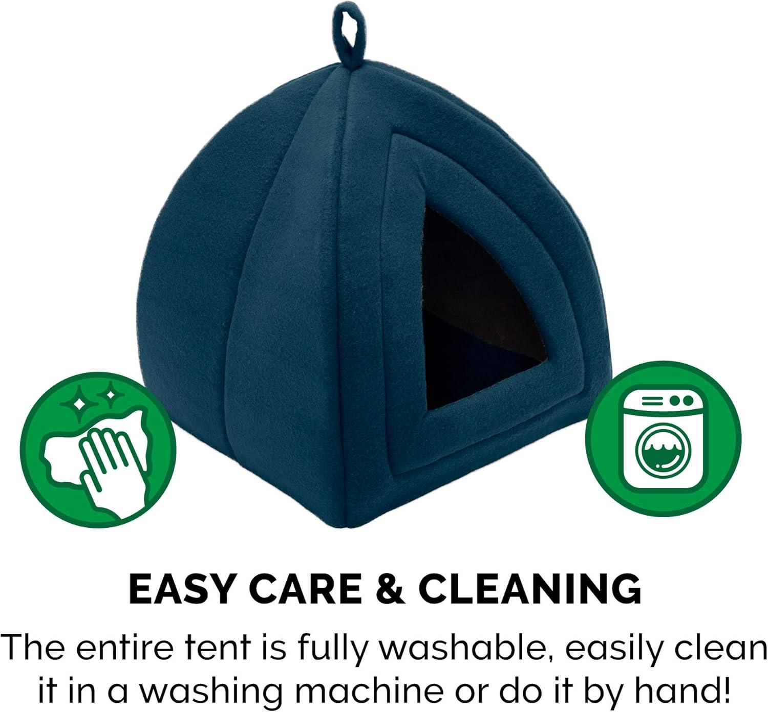 FurHaven Fleece Pet Tent Small Dog and Cat Bed - Small, Lagoon Blue