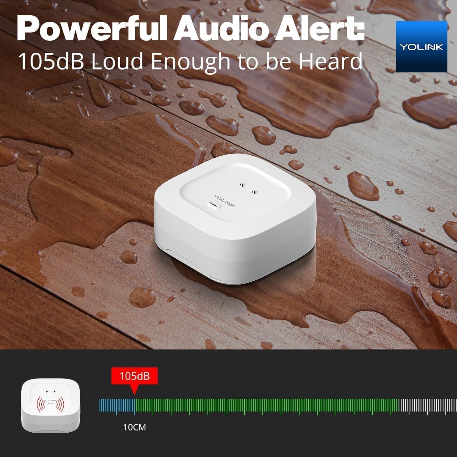 YoLink Smart Home Starter Kit: Hub & 2-Pack Water Leak Sensor 1, LoRa Up to 1/4 Mile Open-Air Range, SMS/Text, Email & Push Notifications, w/Alexa, IFTTT, Home Assistant