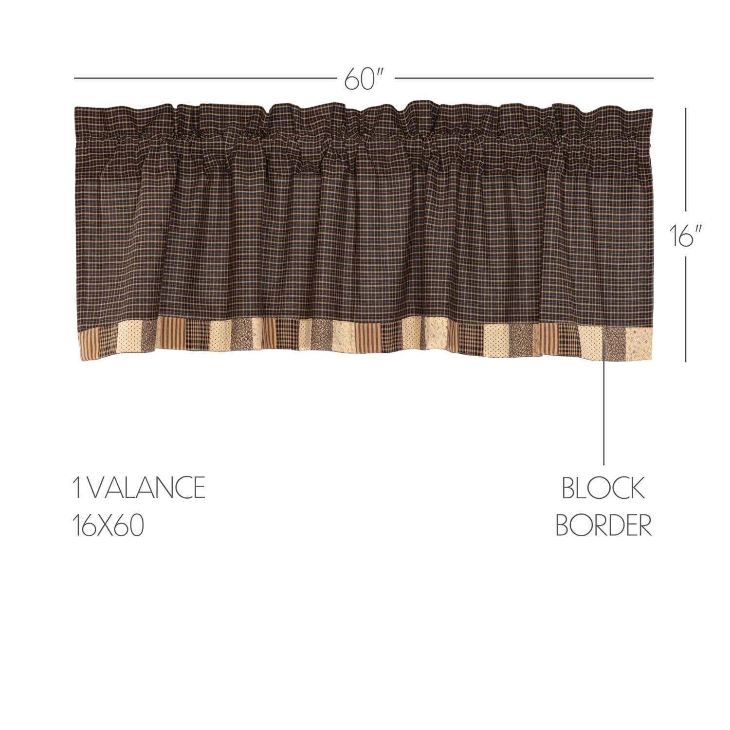 VHC Brands Kettle Grove Plaid Cotton Scalloped Window Valance in
