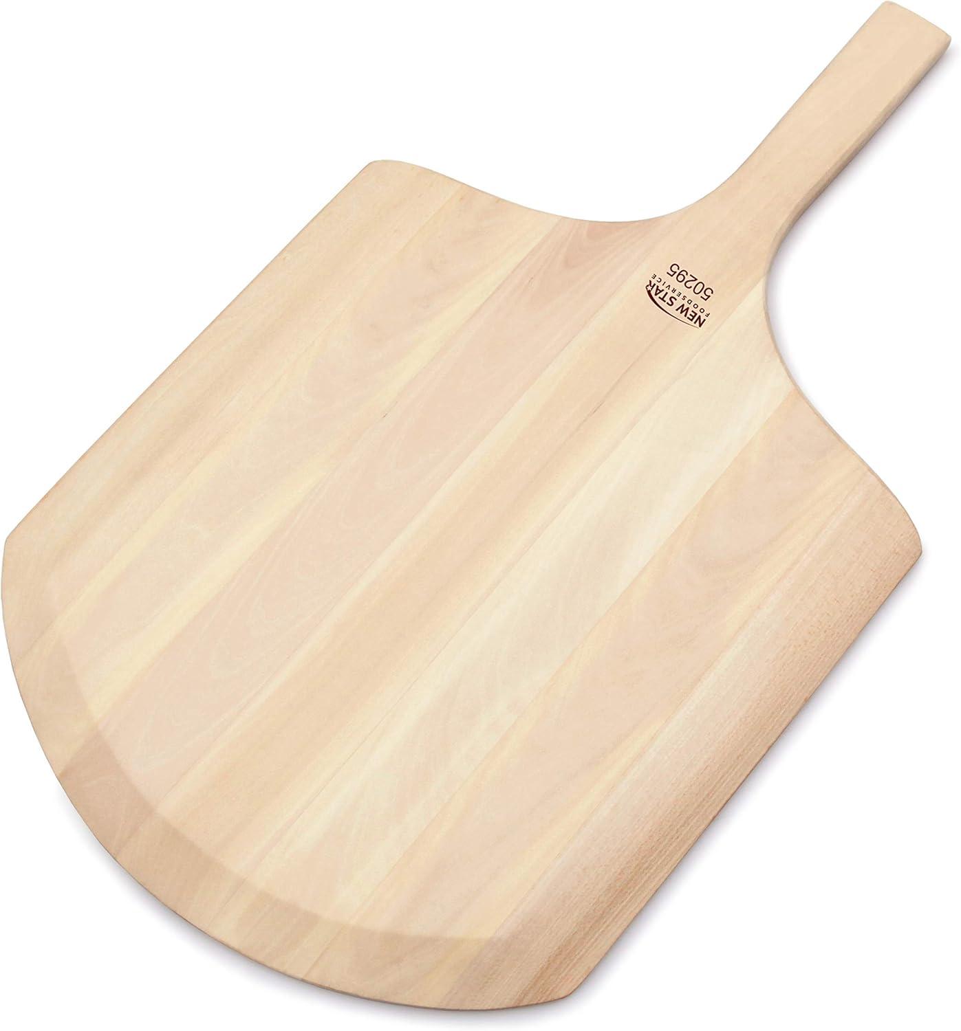 Natural Basswood Restaurant-Grade Pizza Peel with Handle