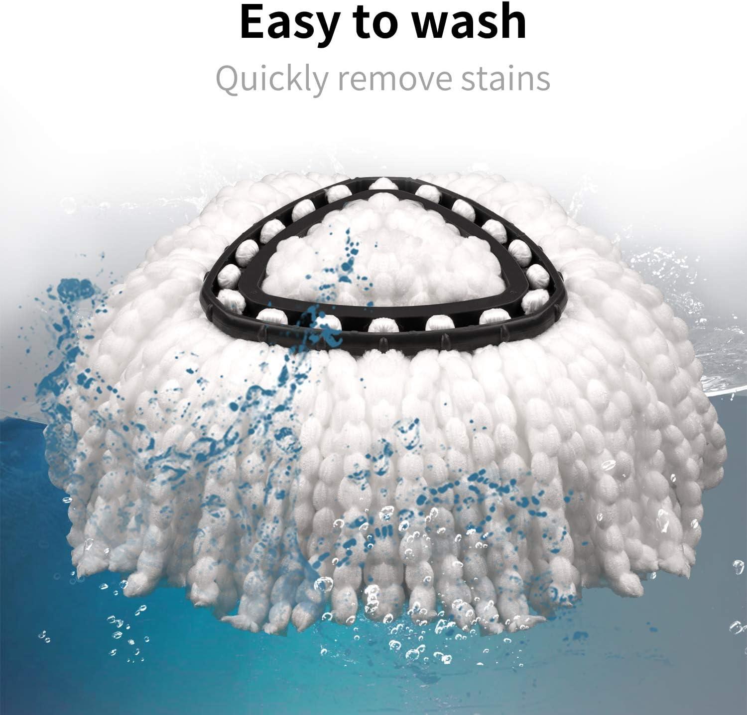 3 Pack Triangle Spin Mop Heads Replacements, Machine Washable Microfiber Spin Mop Refills for Floor Cleaning, Easy to Replace