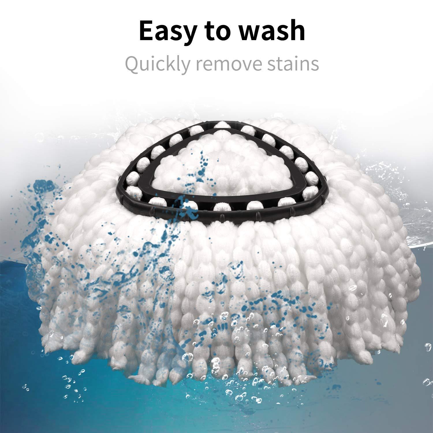 3 Pack Triangle Spin Mop Heads Replacements, Machine Washable Microfiber Spin Mop Refills for Floor Cleaning, Easy to Replace