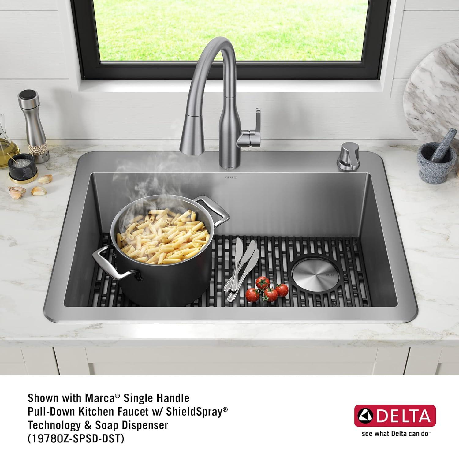 Delta Marca™ Drop-In Undermount Stainless Steel Single Bowl Kitchen Sink with Accessories