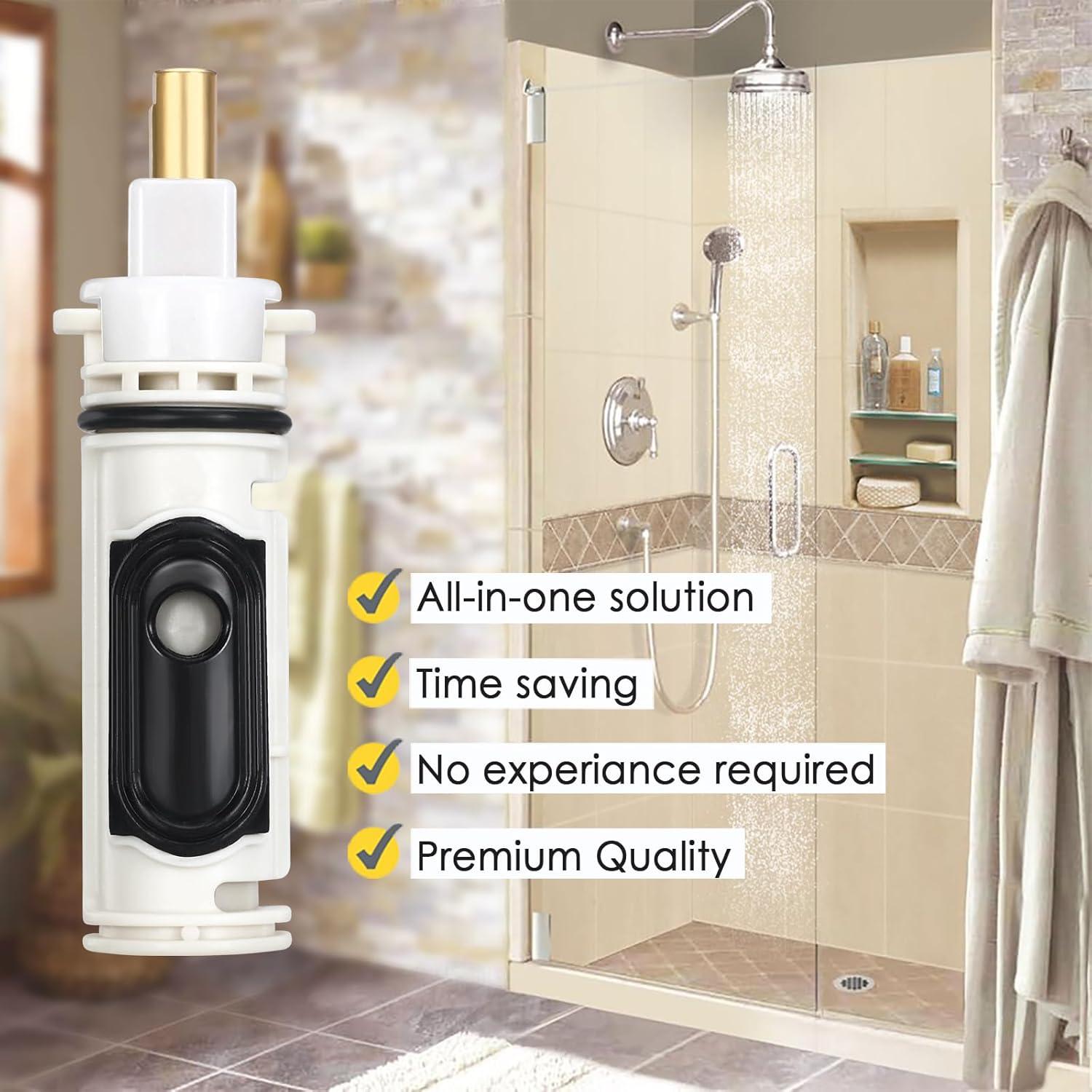 1222 Replacement Cartridge with Moen 104421 Cartridge Puller Removal Tool Retainer Clip Compatible with Moen One-Hanlde Posi Temp 1222B Shower Bathtub Faucet (1222 cartridge +104421 cartridge puller)