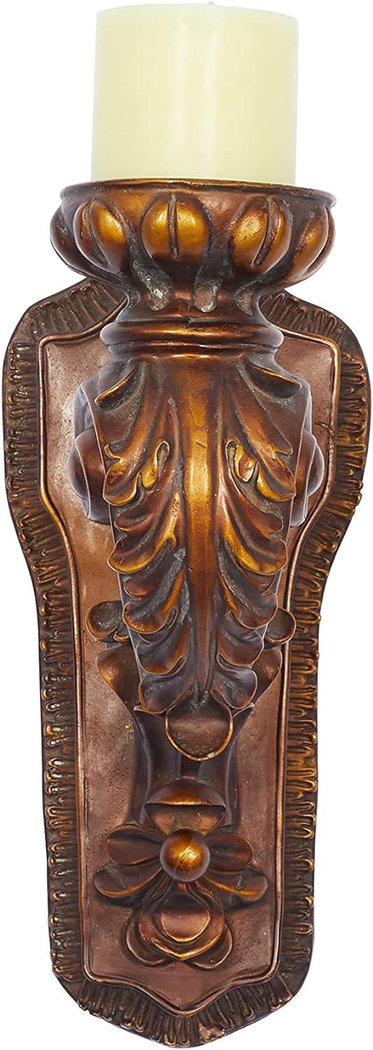 Bronze Polystone 13" Traditional Candle Wall Sconce