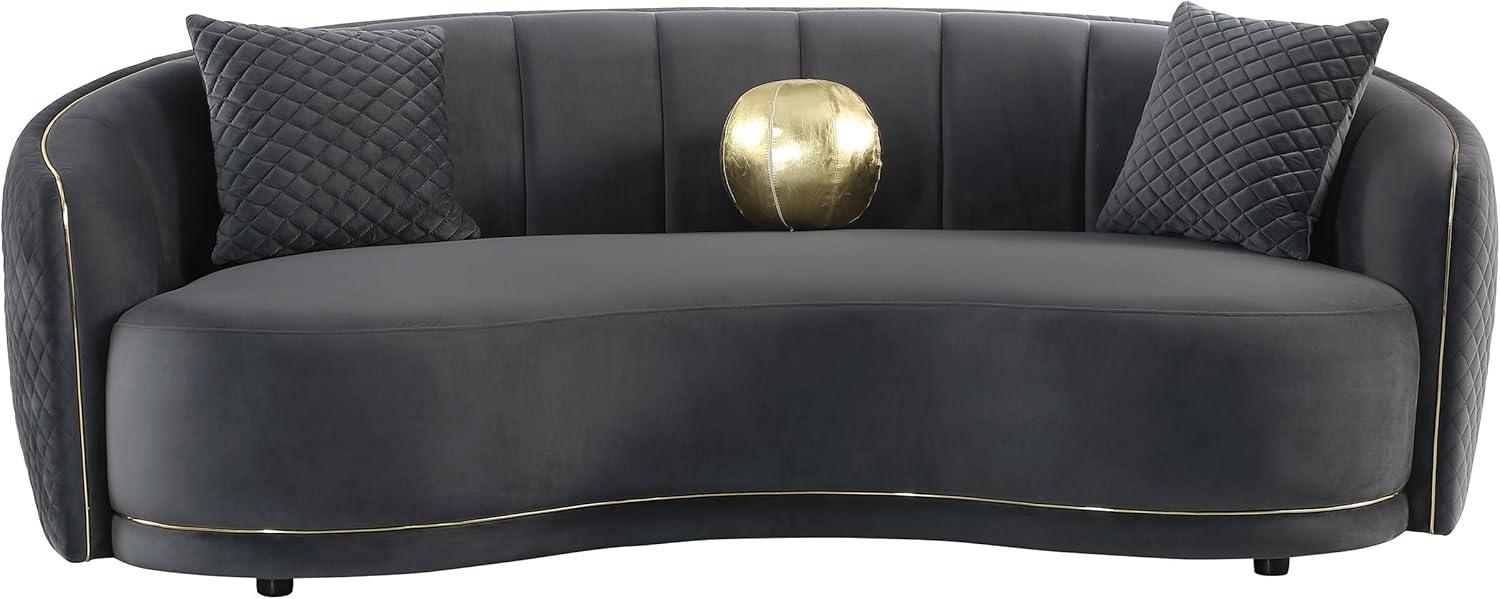Coaster Brookside 2-Piece Velvet Fabric Upholstered Sofa Set in Dark Gray