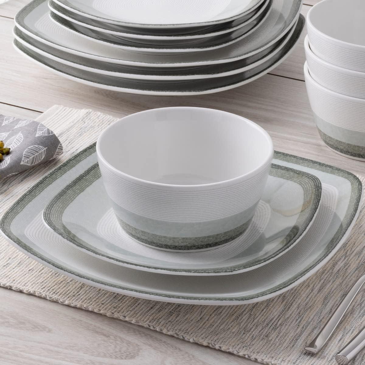 Noritake Colorscapes Layers Square 12-Piece Dinnerware Set, Service for 4