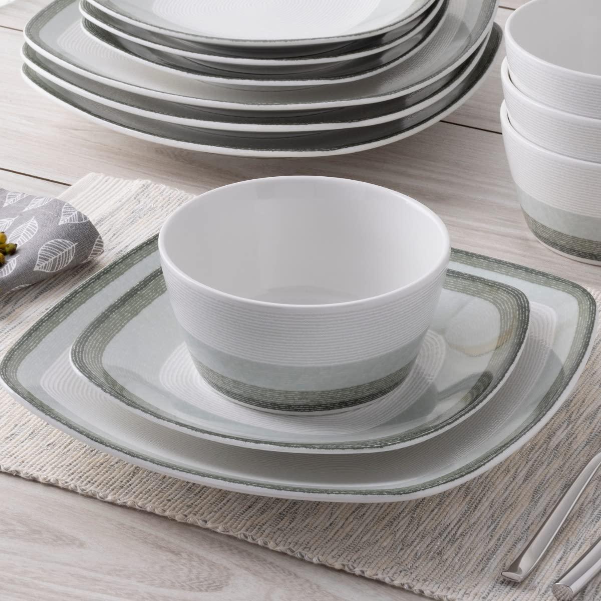 Noritake Colorscapes Layers Square 12-Piece Dinnerware Set, Service for 4