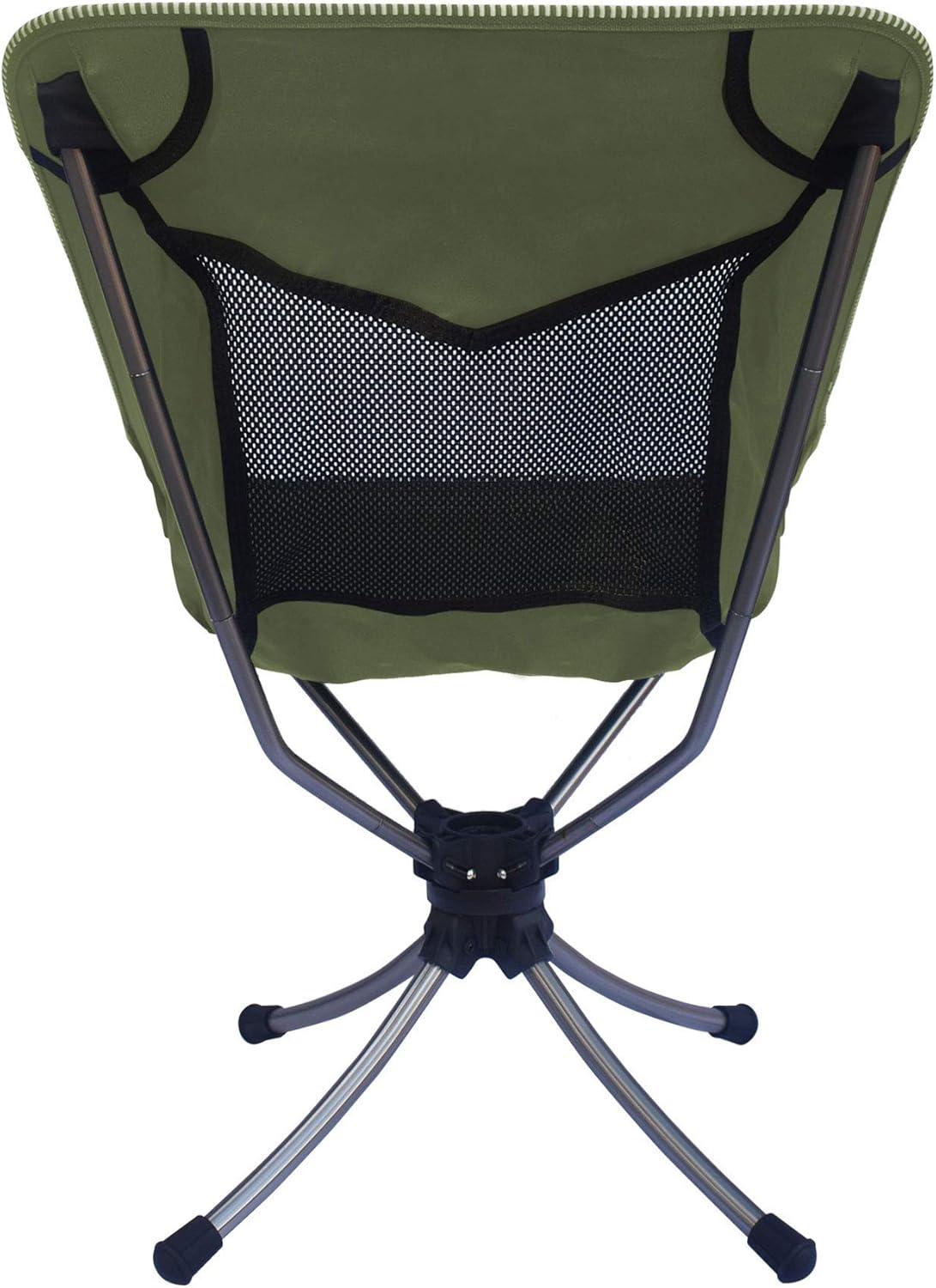 ECR4Kids Lightspeed Outdoors Short Swivel Camp Chair, Outside Seating, Green