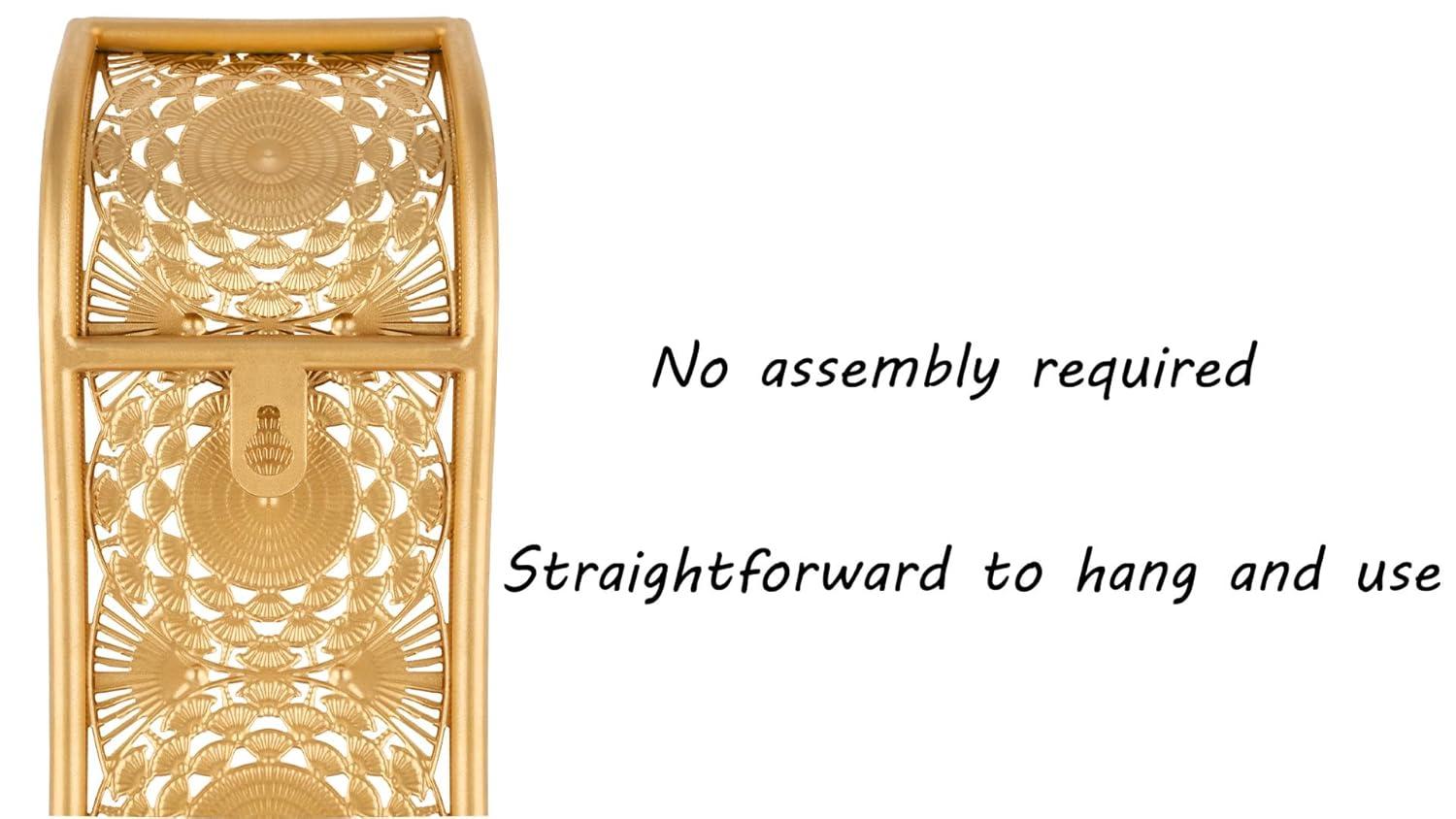 Wall Candle Sconce Set of 2,Gold Metal Wall Mount Candle Holder，Spanish Baroque Hollow Carving Wall-Mounting Sconces for Living Room, Bathroom, Dining Areas,Hallways Decorations