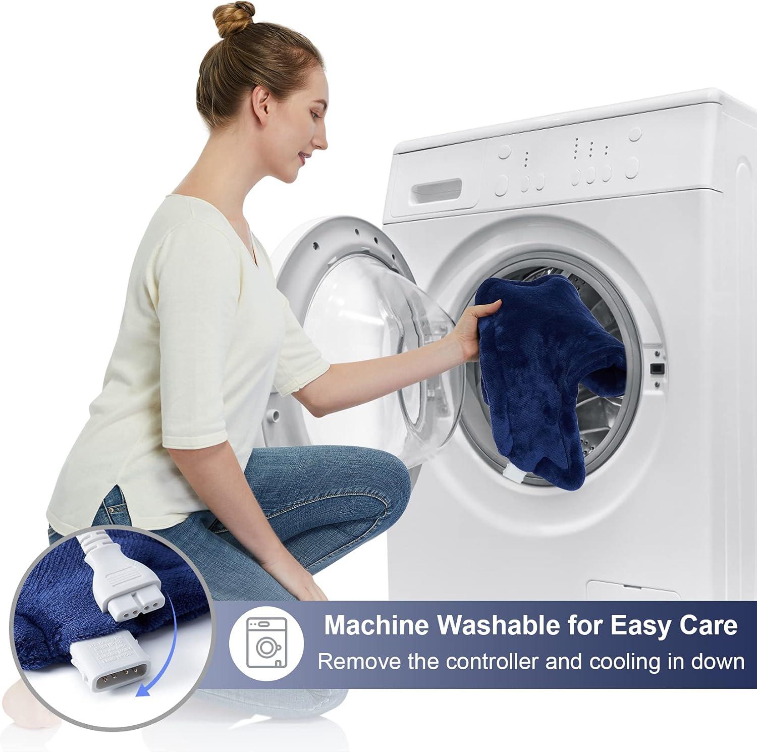 Heating Pad for Neck and Shoulders, 22"x19" Electric Fast Heating Pad for Pain Relief and Deep Pressure Therapy, Navy Blue