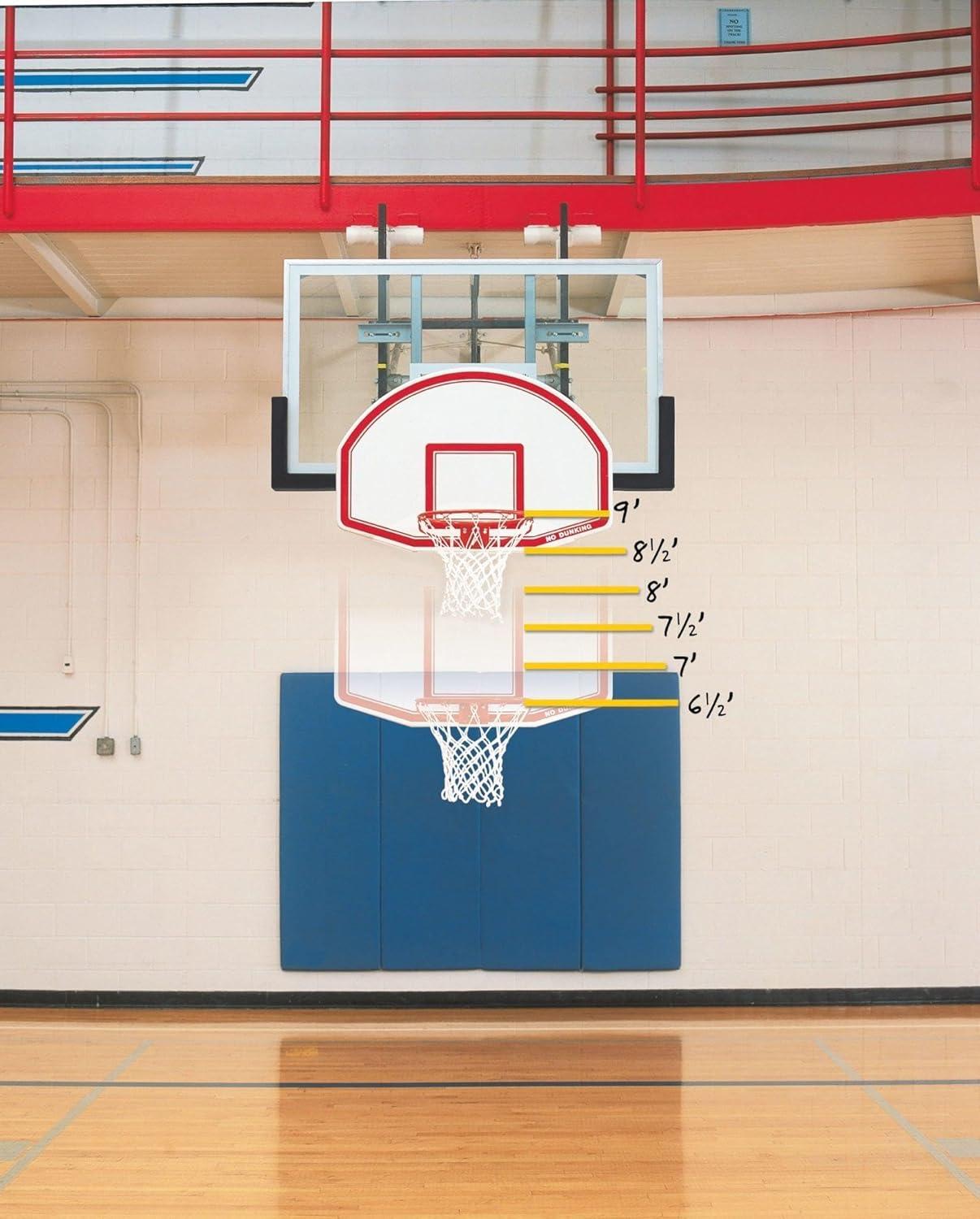 48" Adjustable White Plastic In-Ground Basketball Backboard