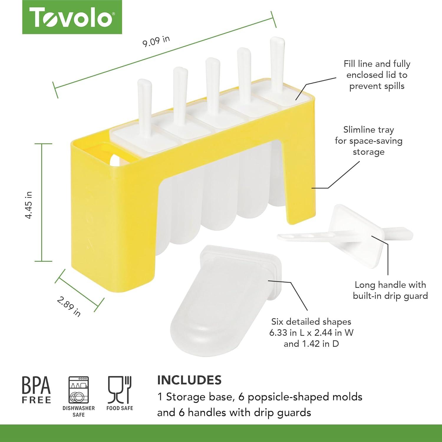 Yellow and White Silicone Popsicle Molds with Tray Set