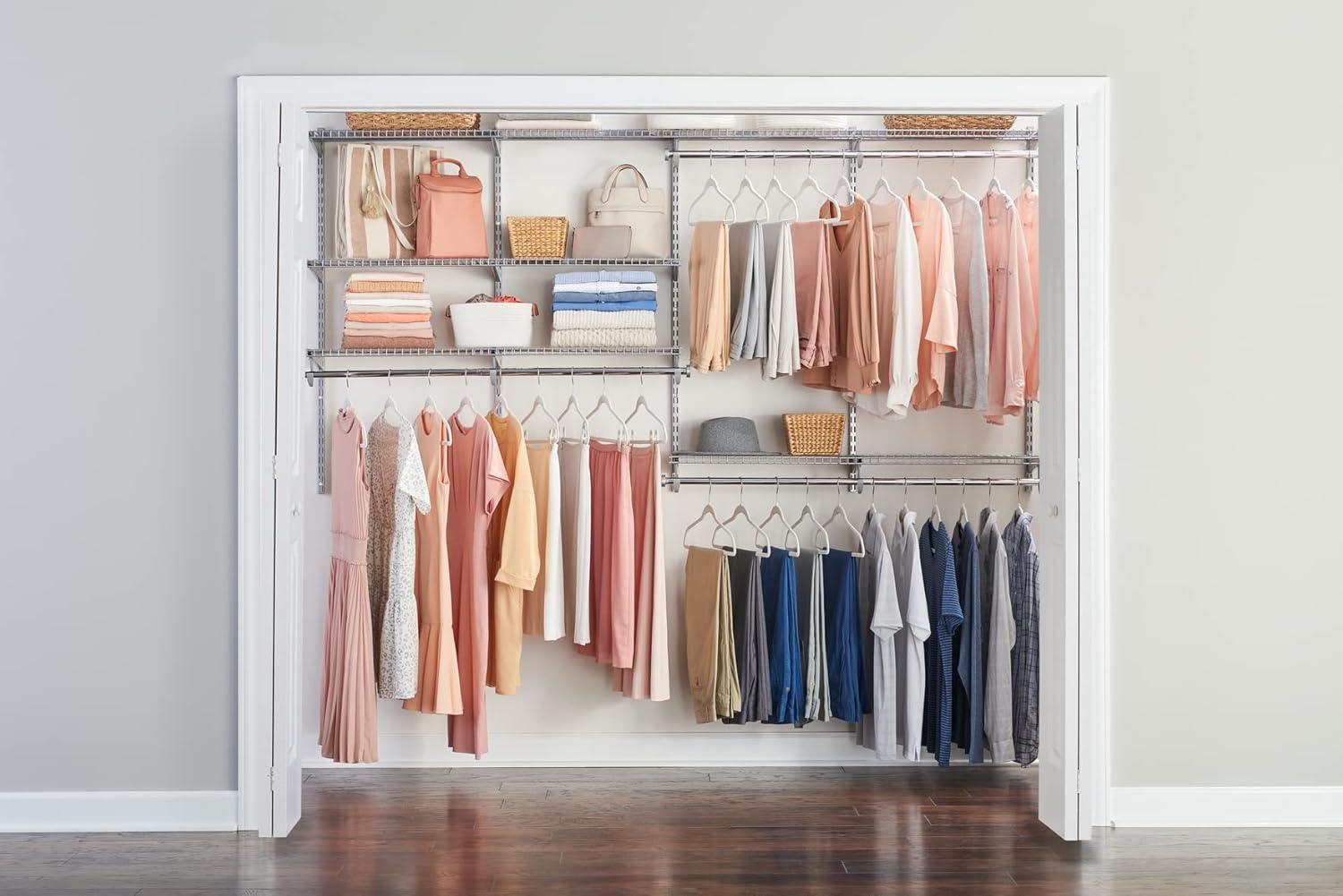 MAXAYA Deluxe Custom Closet Kit, 4-8 Ft. Adju...