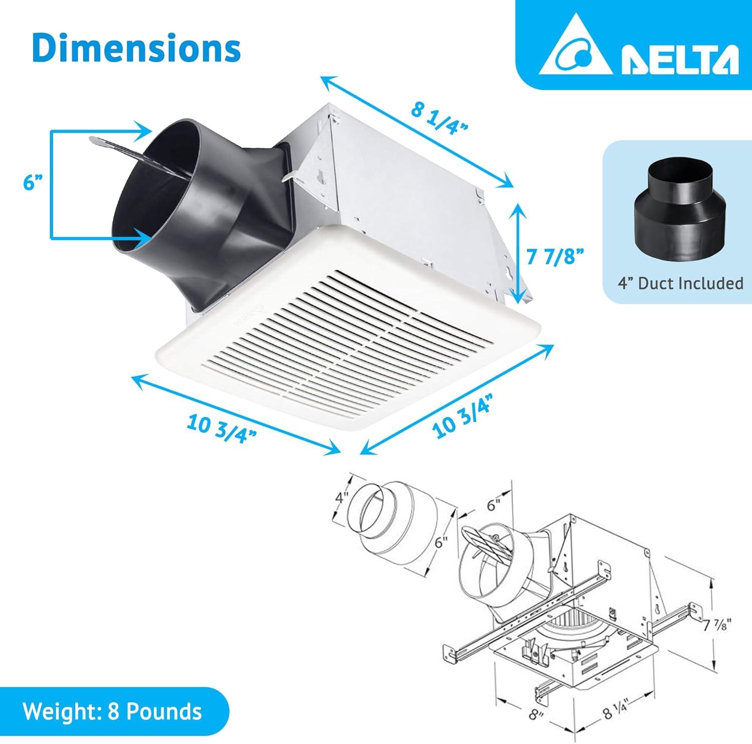 Delta Breez White Adjustable Speed Ceiling Mount Exhaust Fan