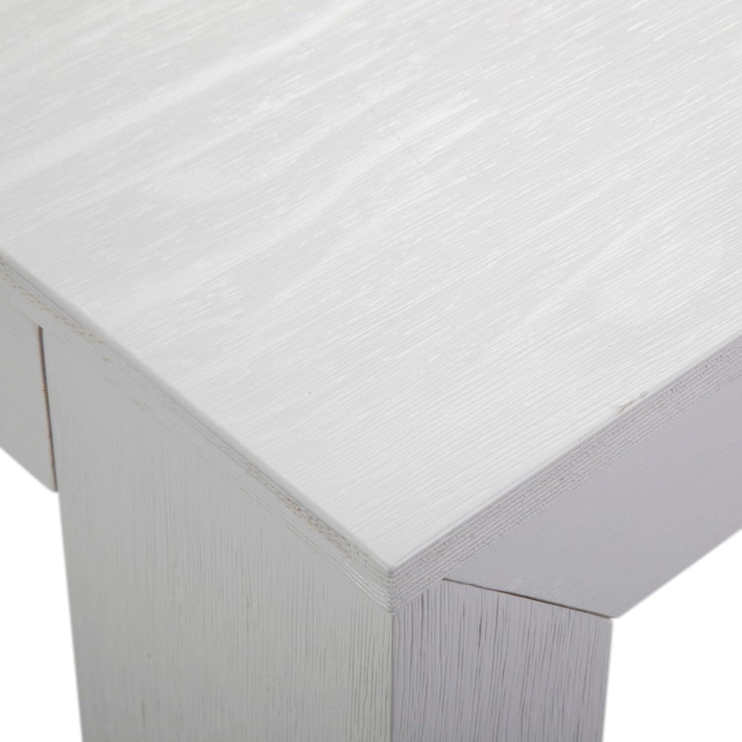 Plank+Beam 72" Modern Dining Table for 6, Solid Wood Rectangular Dining Table for Kitchen/Dining Room, White Wirebrush