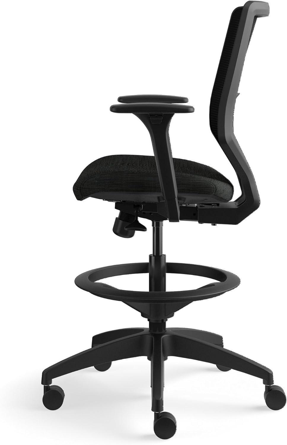 26.5 in. Solve Ilira-Stretch Back Task Stool - Black