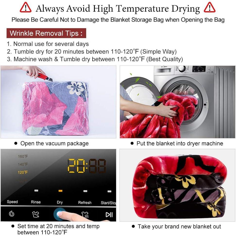 JML Fleece Blanket Heavy, 10 Pounds Plush Soft Thick Raschel Blanket for Winter, Korean Style Velvet Fleece Blanket 85" x 93"- 2 Ply A&B Printed (Tigers)