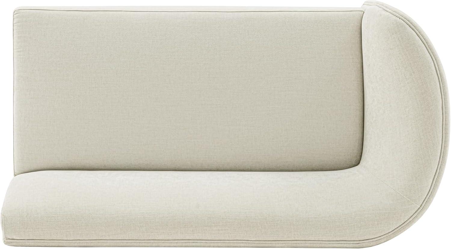 131.89" Daria Linen Upholstered Sofa Sectional with Pillows Ivory - Manhattan Comfort: Modern Modular, Pine Frame, Metal Legs