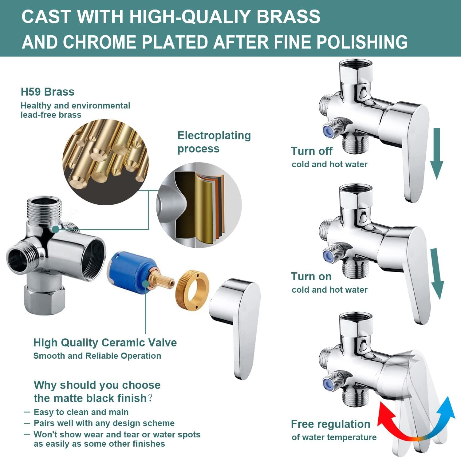 Handheld Bidet Sprayer for Toilet,Premium SUS304 Stainless Steel Bathroom Bidet Sprayer Attachment Set with Anti-Leak Hose&High Pressure, Ideal for Feminine Wash, Cloth Diaper Cleaning&Muslim Shower