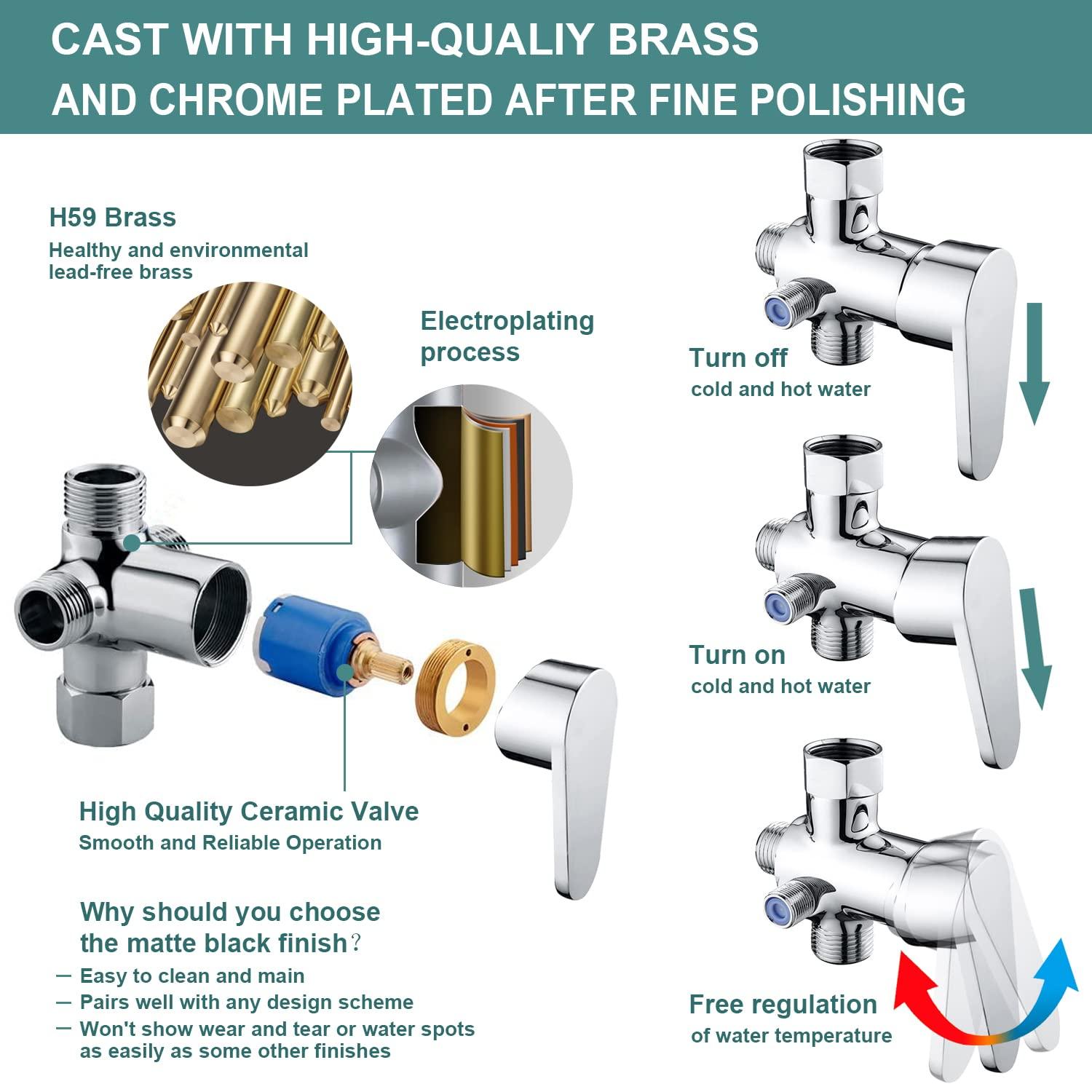 Handheld Bidet Sprayer for Toilet,Premium SUS304 Stainless Steel Bathroom Bidet Sprayer Attachment Set with Anti-Leak Hose&High Pressure, Ideal for Feminine Wash, Cloth Diaper Cleaning&Muslim Shower