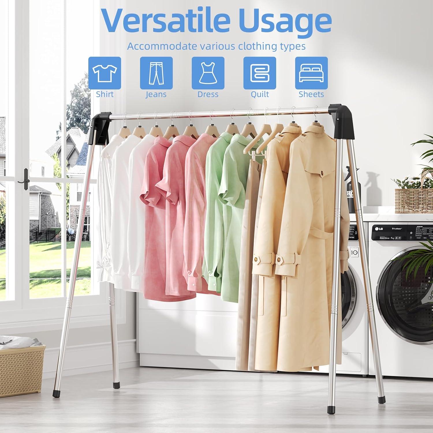 Stainless Steel Collapsible Clothes Drying Rack with Plastic Caps