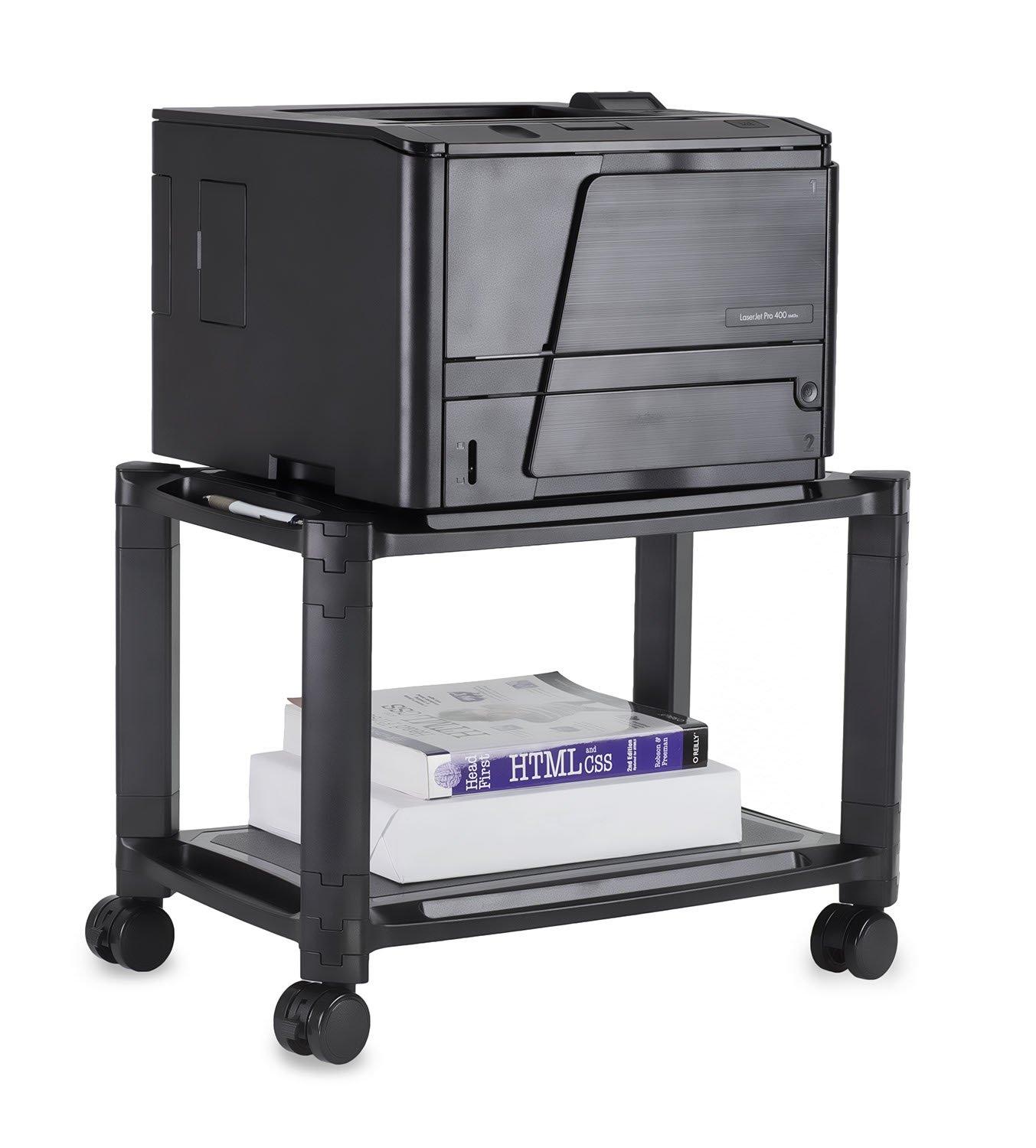 Mount-it Mount-It! Height Adjustable Under Desk Printer Stand with Wheels, Rolling Printer Cart