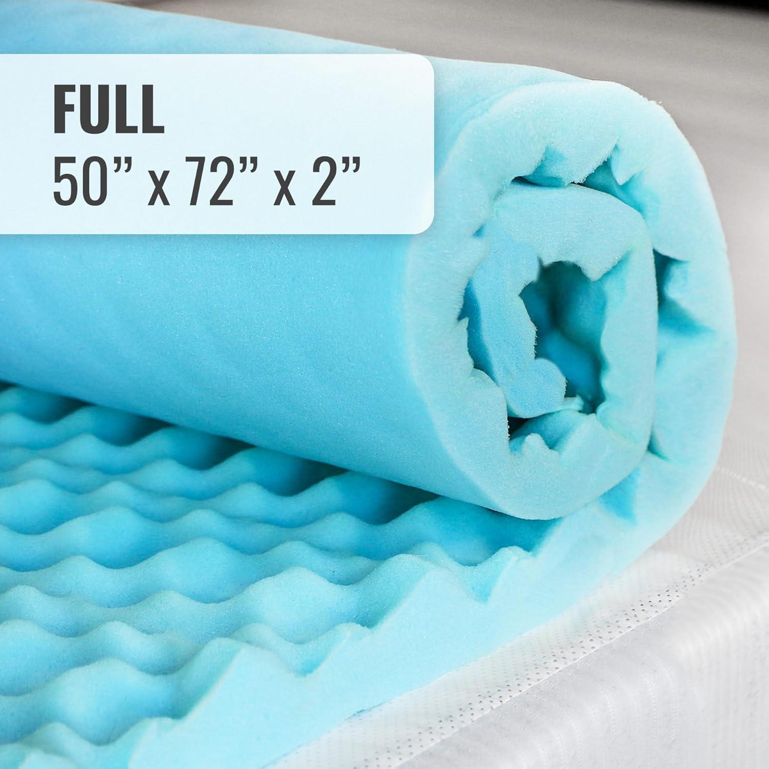 DMI Foam Mattress Topper, Egg Crate Foam Pad, Full Size Mattress, 50 x 72 x 2