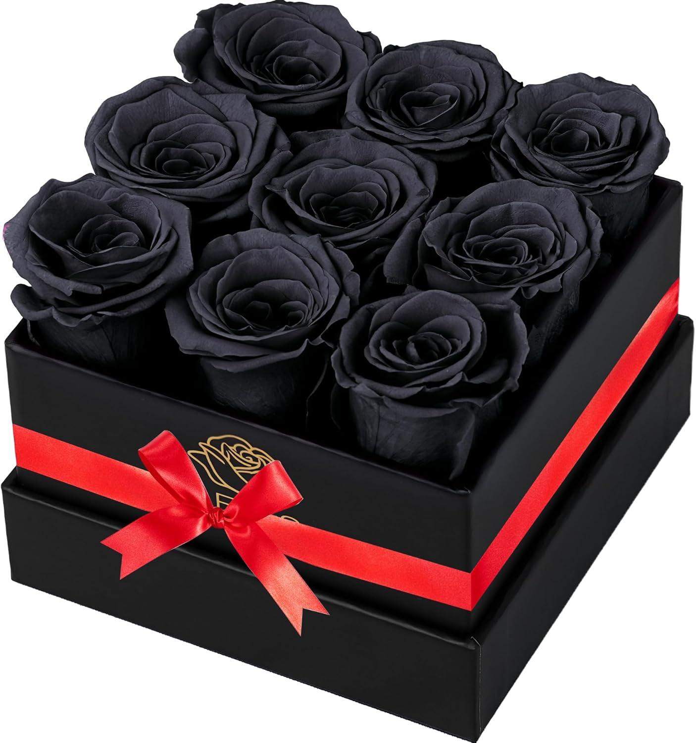 Forever Rose Flowers for Delivery Prime - 9pcs Preserved Fresh Roses, Genuine Roses That Last for Years, for Birthday Gifts for Women, Valentines Day, and Mother's Day