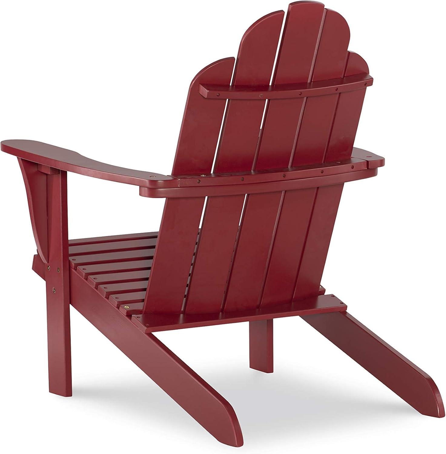 Linon Comfort Back Acacia Wood Adirondack Chair, Red Finish