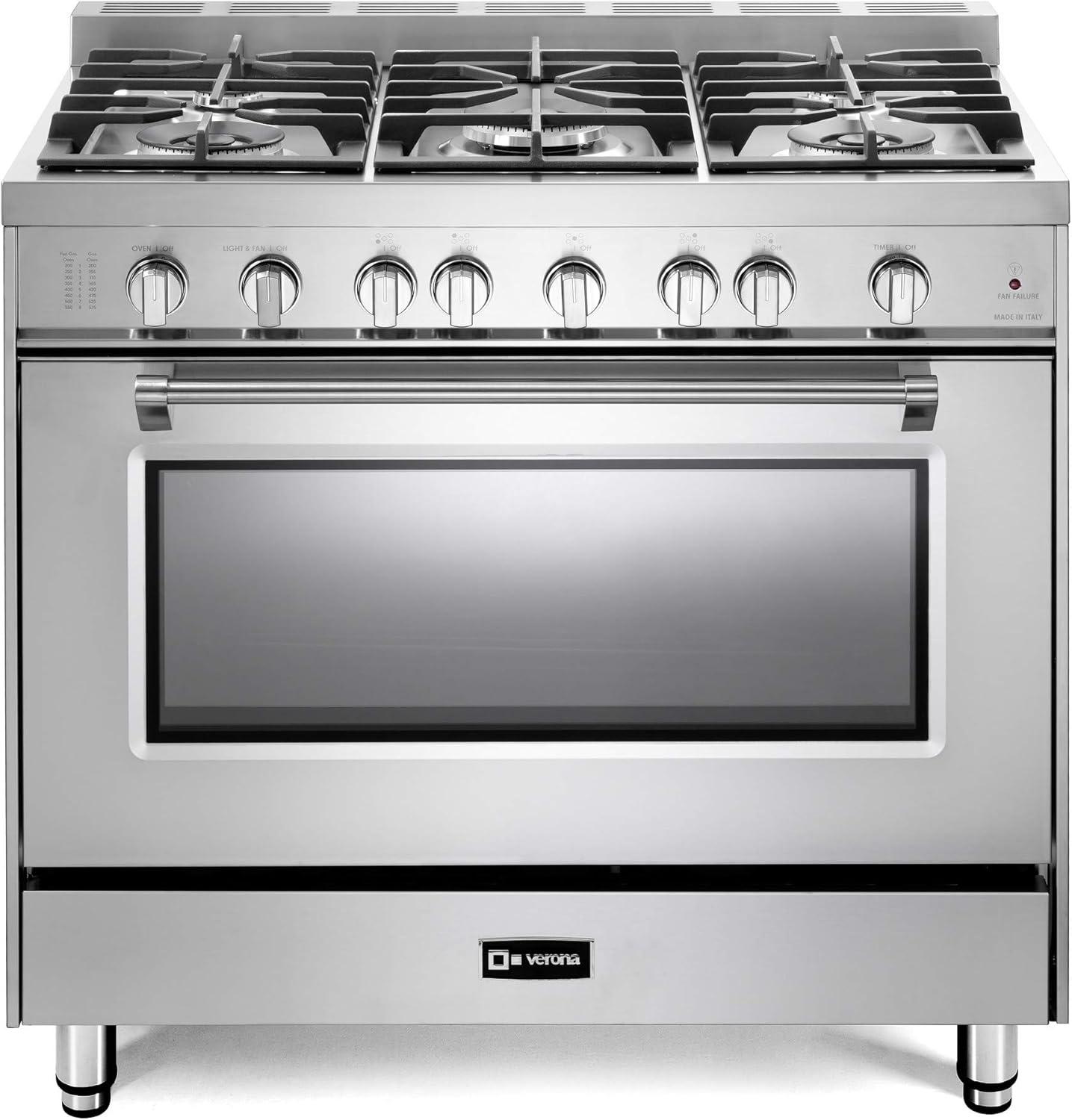 Verona 36" Stainless Steel Gas Range with Griddle and Convection