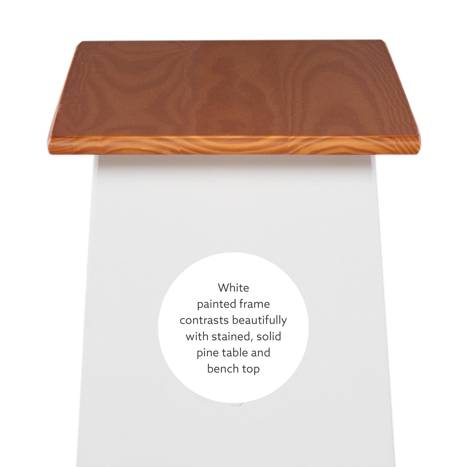 5pc Ardmore Breakfast Storage Corner Nook Dining Set Wood/White/Natural - Linon: Chic Farmhouse Style, Seats 6