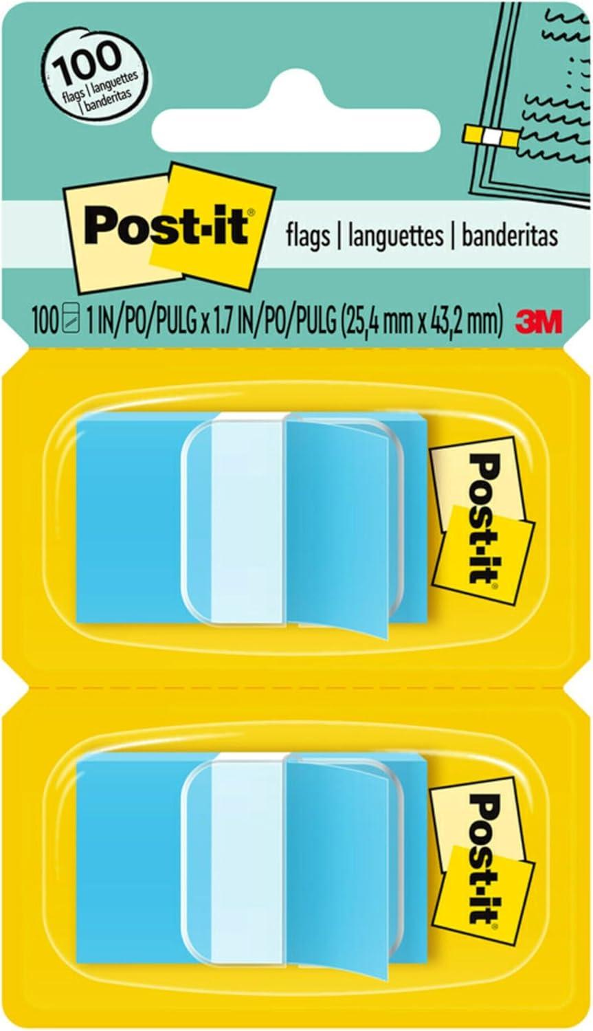 Post-it Flags, 1 in. Wide, Green, 50/Dispenser, 2 Pack