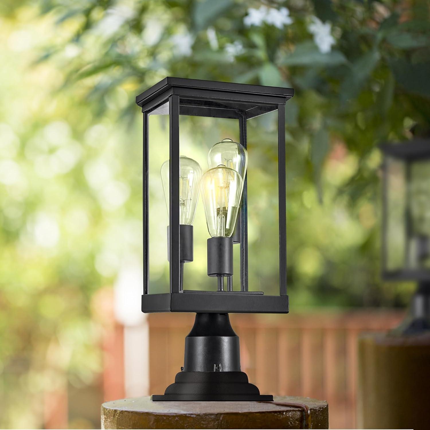 Design House 589200-BLK Mayfield Outdoor Post Top Light with Clear Glass Modern for Porch Entryway Patio, Black