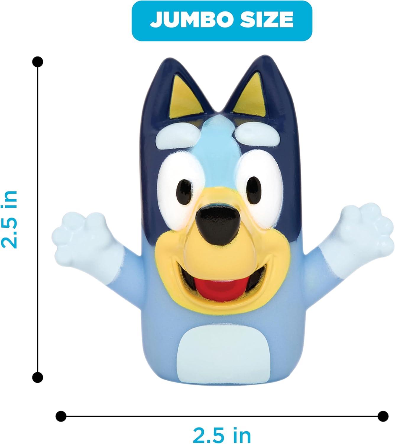 Bluey Jumbo Finger Puppets Set, Multicolor PVC Bath Toys