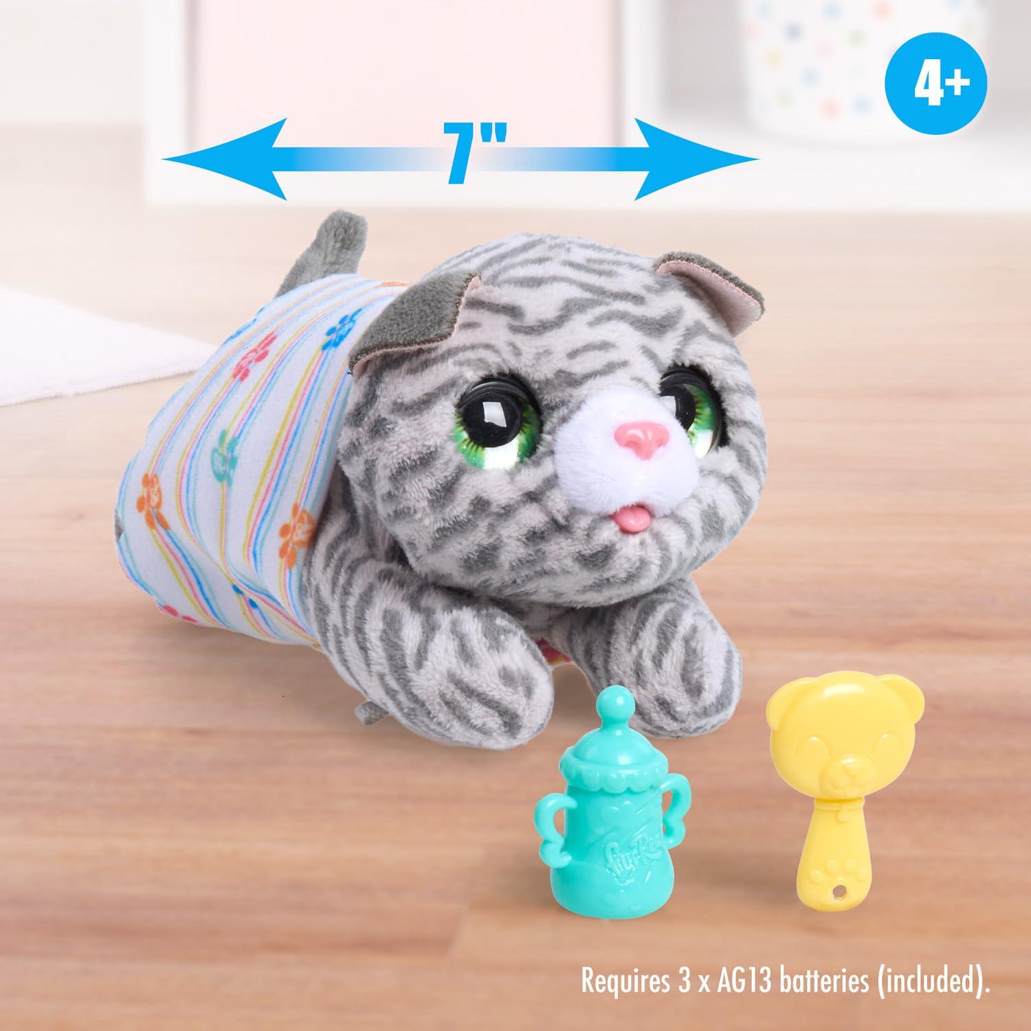 furReal Newborns Kitty Interactive Pet, Small Plush Stuffed Animal Cat with Sounds and Movement, Faux Fur, Kids Toys for Ages 4 up