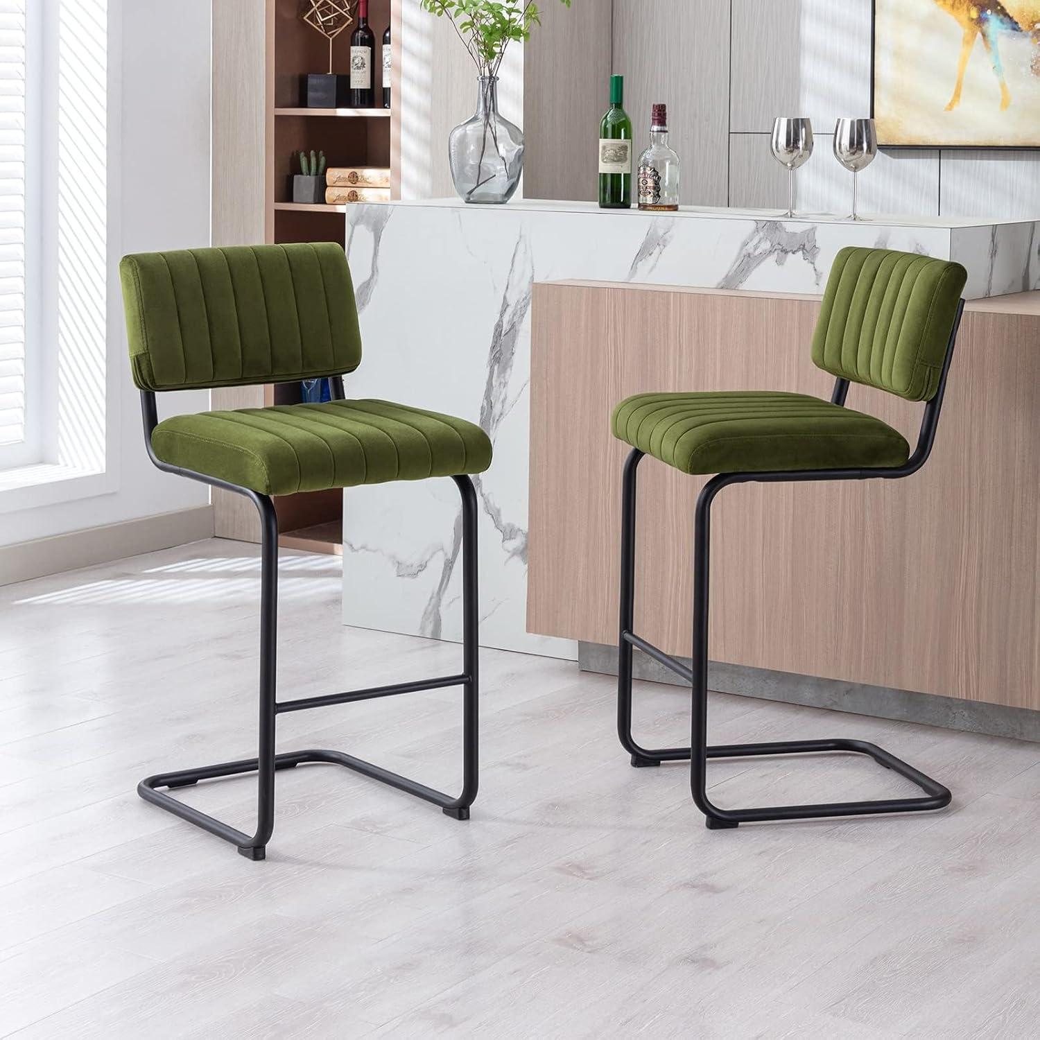 Estes Upholstered Stool with Metal Frame (Set of 2)