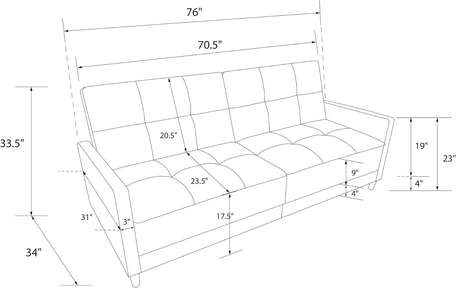 DHP Andora Coil Convertible Futon Couch