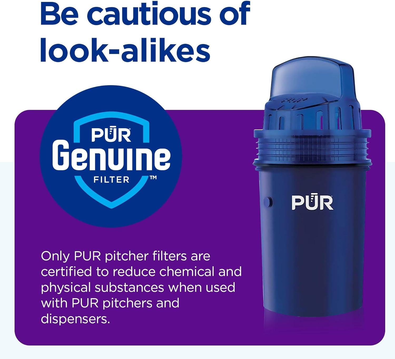 PUR 44 Cup XL Dispenser Filtration System with 2 Filters, W 12.5" x H 17" x L 7.7", White, PDI4000Z