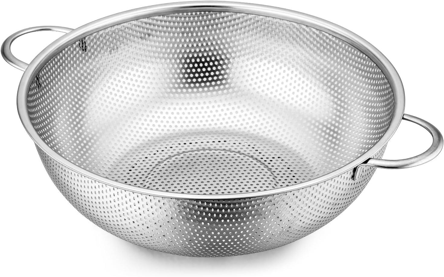 5-Quart Stainless Steel Micro-Perforated Colander with Handles