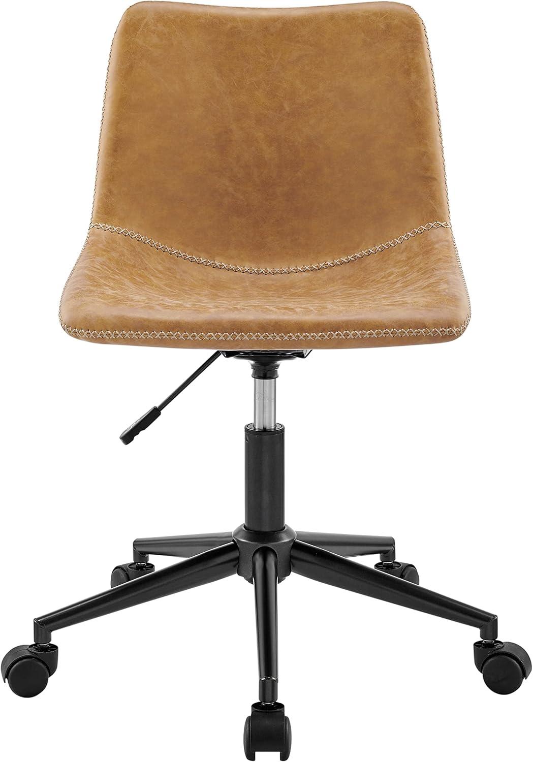 New Pacific Direct Clarke 22" PU and Plywood Swivel Office Chair in Yellow