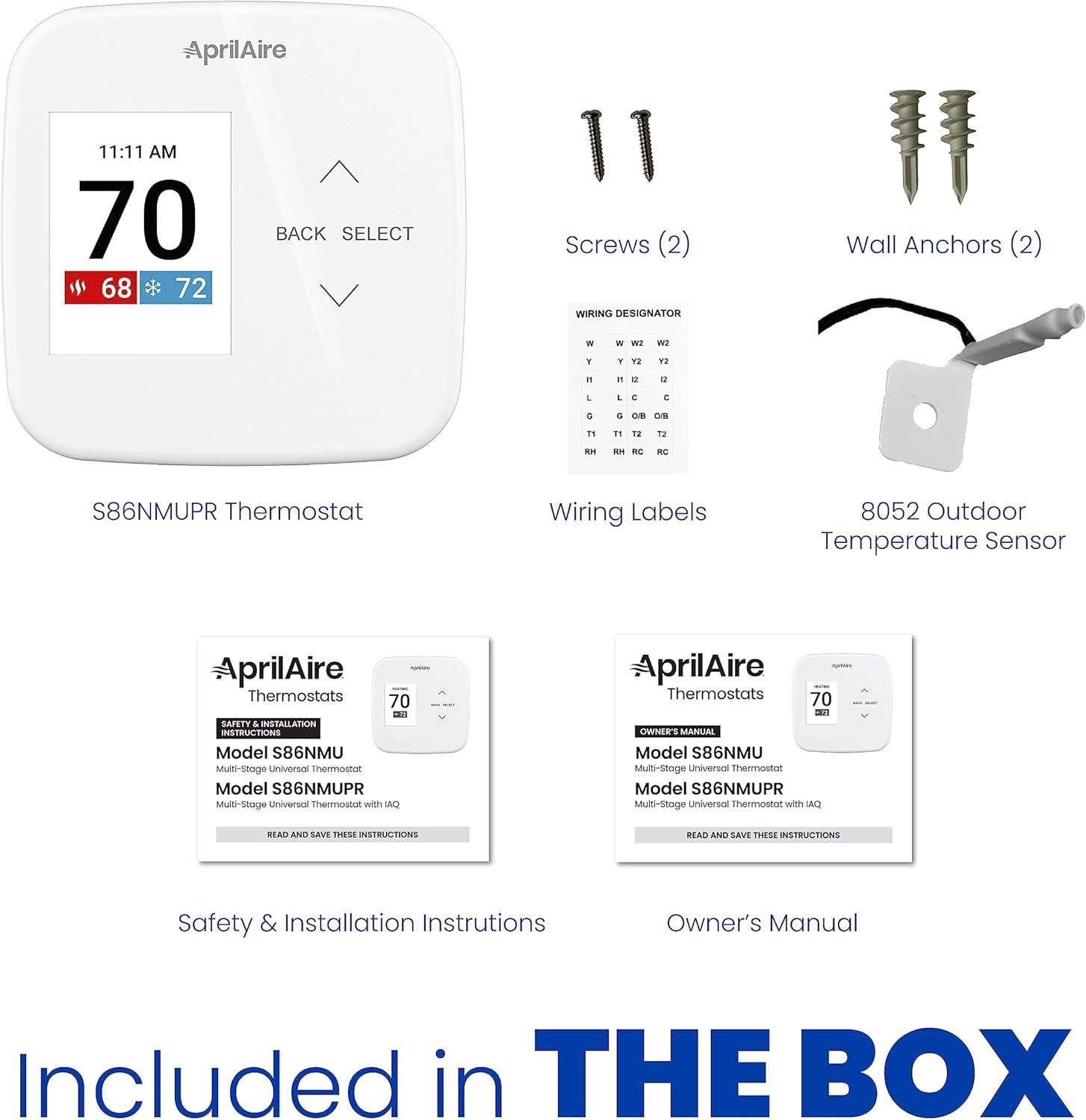 White Digital Programmable Universal Thermostat with LCD Display