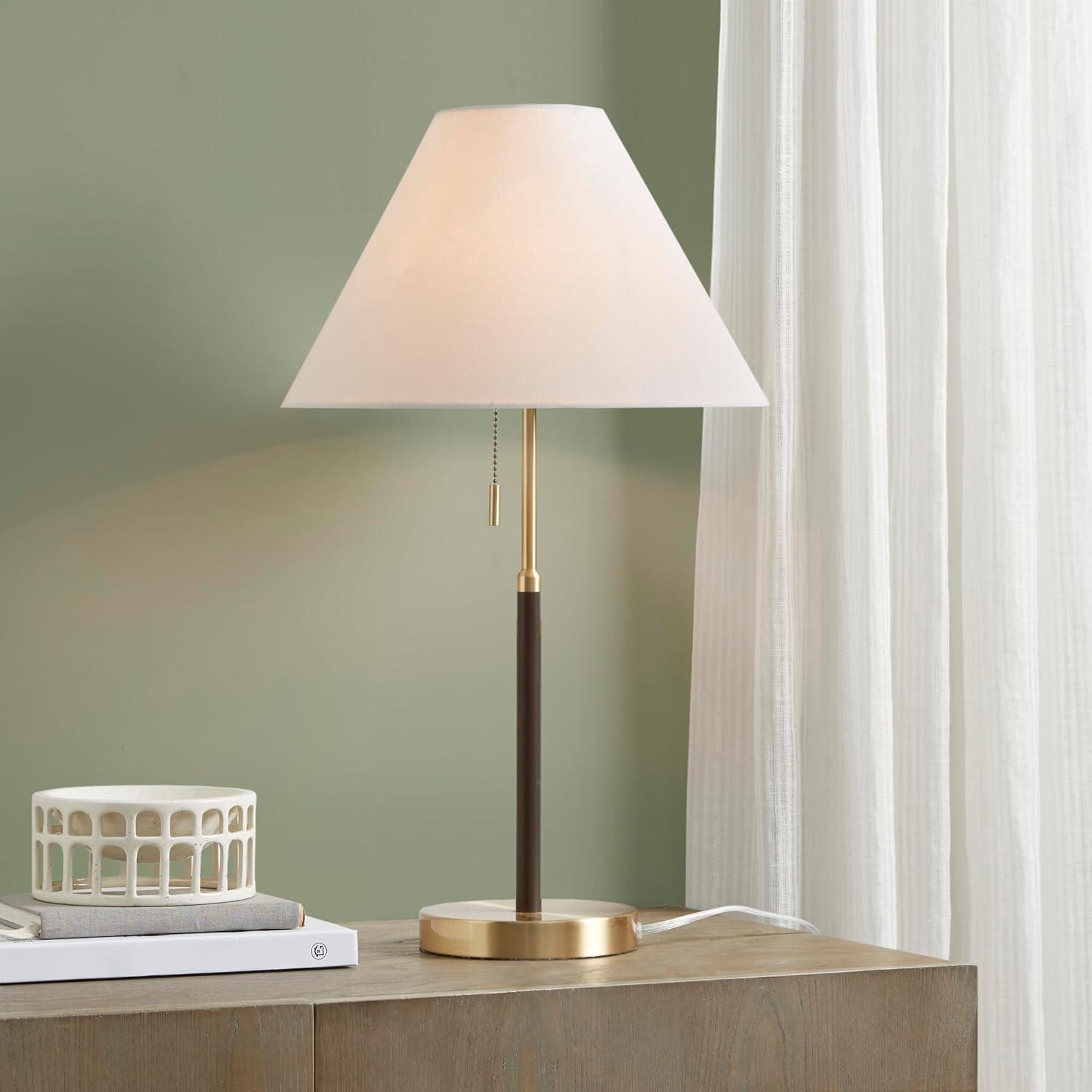 Bromley 23.5" White and Gold Mid-Century Table Lamp