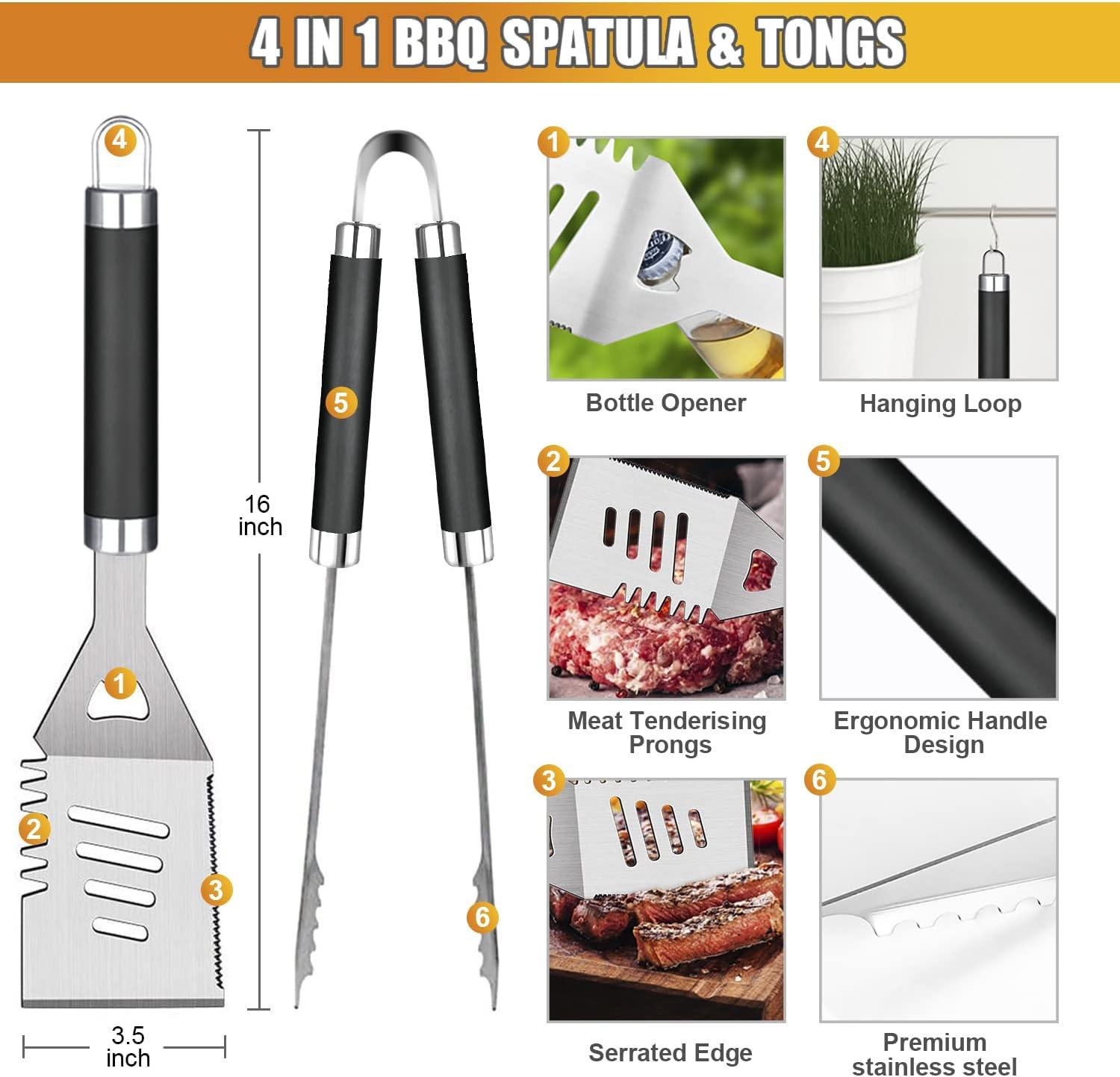 38-Piece Stainless Steel BBQ Grill Tool Set with Aluminum Case