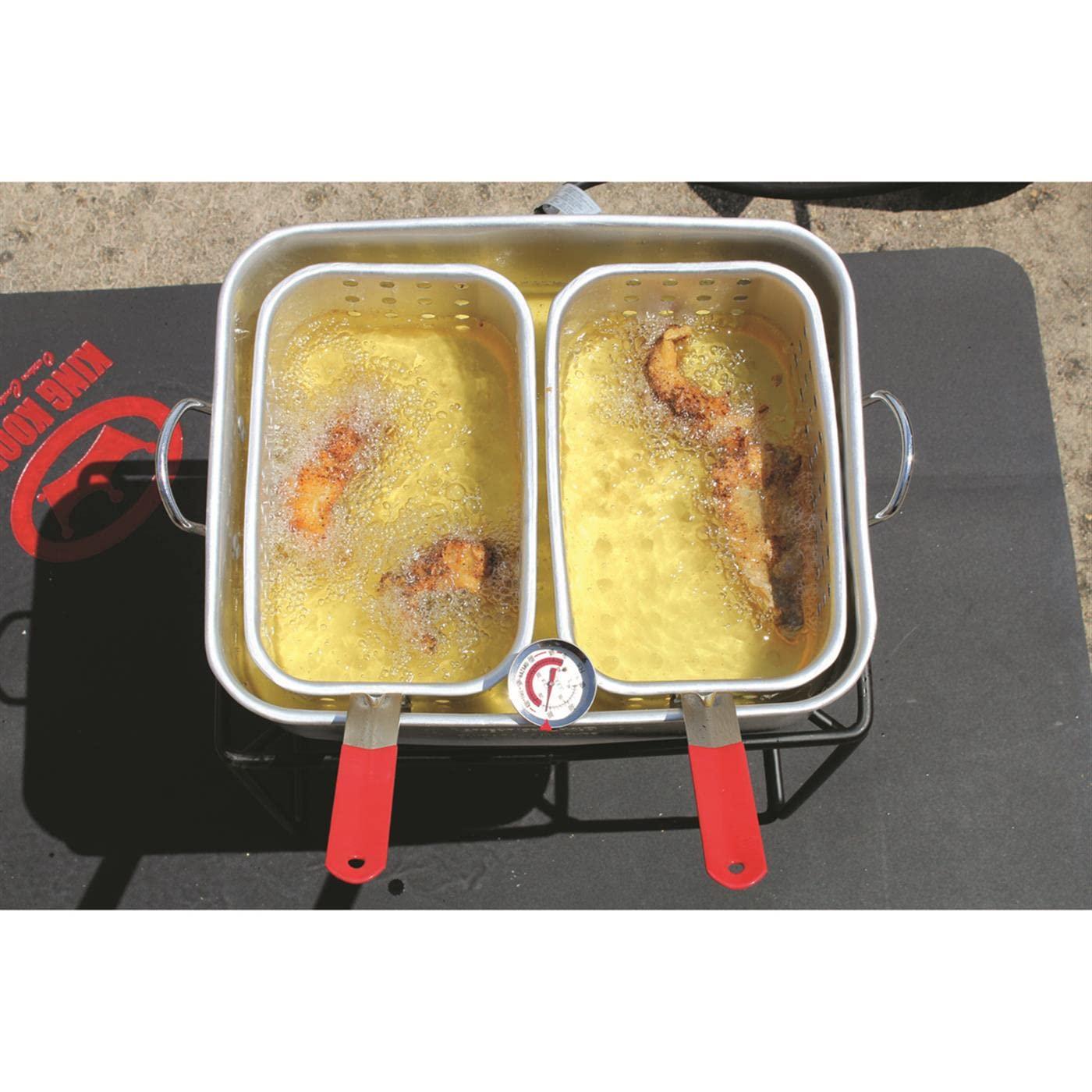 King Kooker 1 Burner Propane Rectangular Fryer Outdoor Cooker Kit with 15 Qt. Fry Pan & Two Baskets