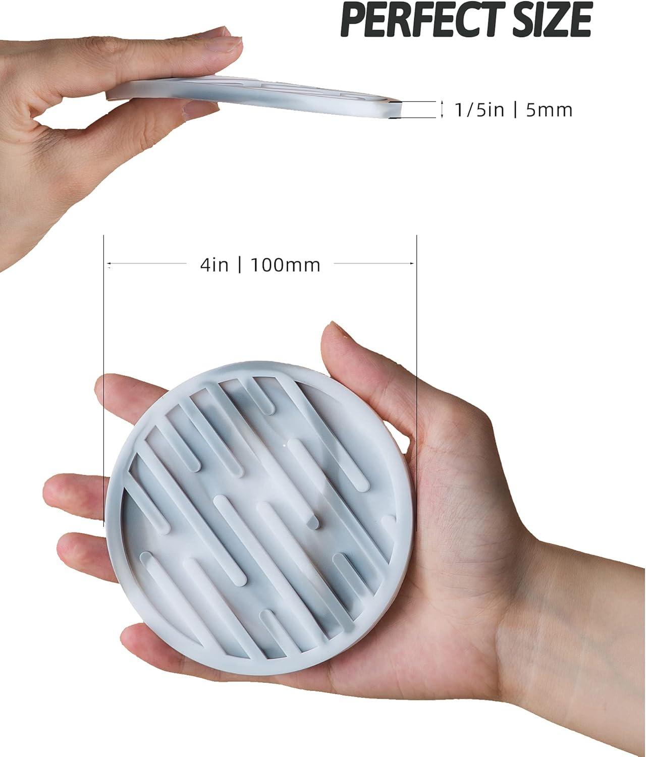 Silicone Coasters for Drinks Set of 6 with Holder - Waterproof Non-Slip Reusable Coaster Mats, Durable Cup Coasters for Table, Bar, Office, Kitchen (6-Pack), Christmas, Thanksgiving Gifts