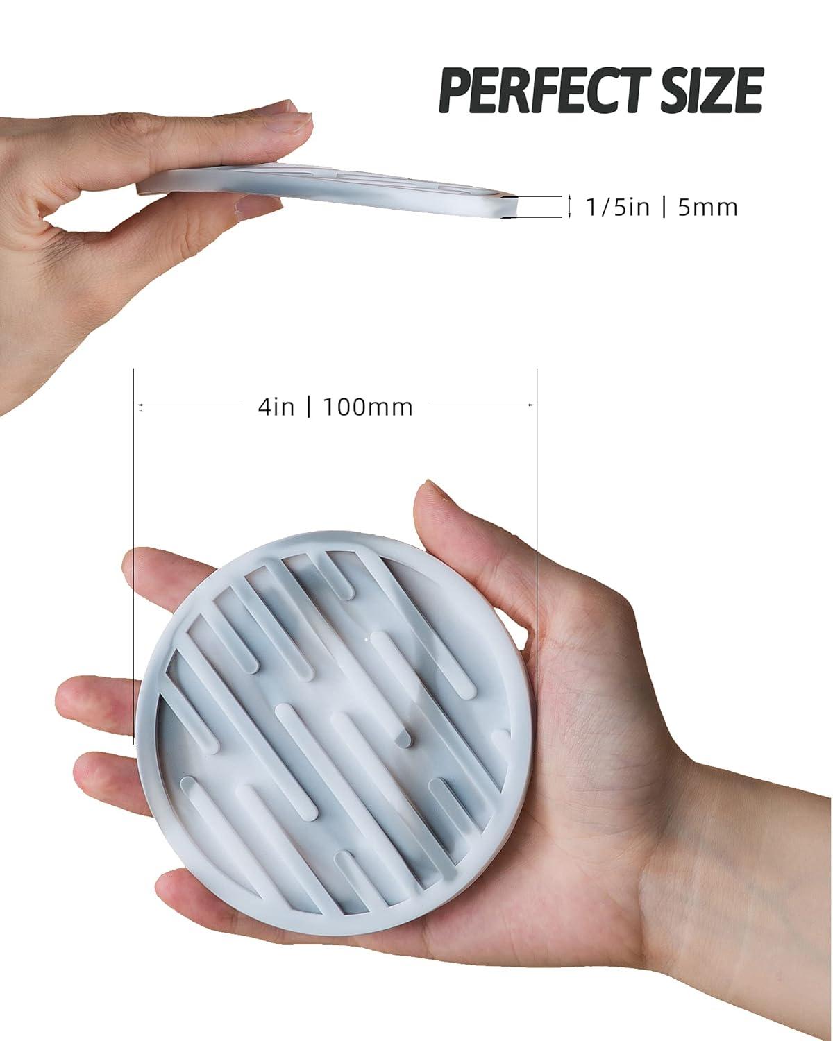 Silicone Coasters for Drinks Set of 6 with Holder - Waterproof Non-Slip Reusable Coaster Mats, Durable Cup Coasters for Table, Bar, Office, Kitchen (6-Pack), Christmas, Thanksgiving Gifts