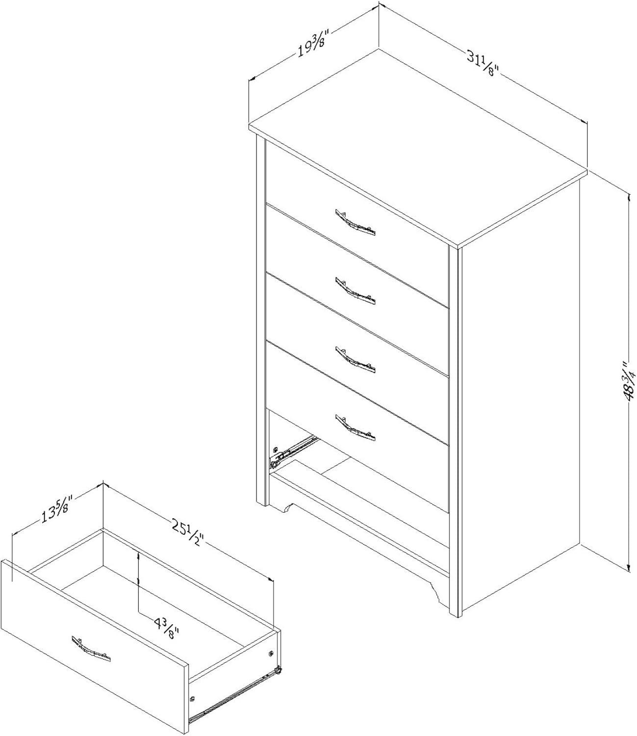 Eco-Friendly Pure Black Particle Board 5-Drawer Chest